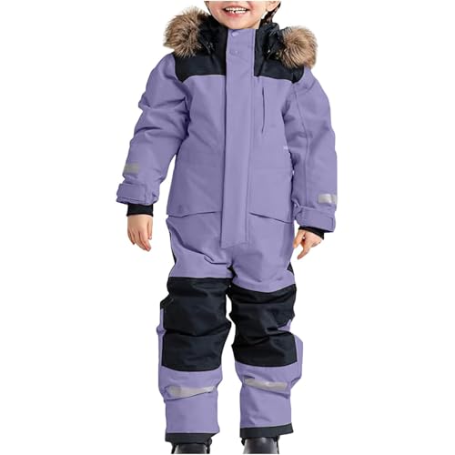 Mfhmom Schneeanzug Kinder Verdickt Warm Schneejacke Winter Skibekleidung Wasserdicht Winddicht Skioverall Winteranzug Outdoor Thermo Schnee Regenbekleidung Wasserdichte Einteiliger Jungen Mädchen von Mfhmom