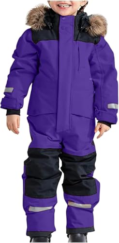 Mfhmom Schneeanzug Kinder Verdickt Warm Schneejacke Winter Skibekleidung Wasserdicht Winddicht Skioverall Winteranzug Outdoor Thermo Schnee Regenbekleidung Wasserdichte Einteiliger Jungen und Mädchen von Mfhmom