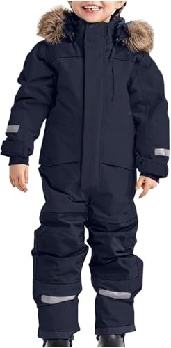 Mfhmom Schneeanzug Kinder Verdickt Warm Schneejacke Winter Skibekleidung Wasserdicht Winddicht Skioverall Winteranzug Outdoor Thermo Schnee Regenbekleidung Wasserdichte Einteiliger Jungen und Mädchen von Mfhmom