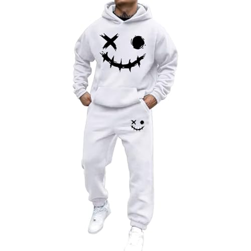 Mfhmom Trainingsanzug Set Herren Damen Horror Tracksuit 2 Teilig Y2k Hoodie und Sporthose Baggy Jogginganzug 2024 Hip Hop Streetwear Sport Freizeitanzug Atmungsaktiv Hausanzug Geschenk Papa Freund von Mfhmom