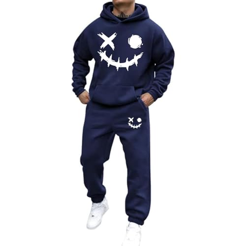 Mfhmom Trainingsanzug Set Herren Damen Horror Tracksuit 2 Teilig Y2k Hoodie und Sporthose Baggy Jogginganzug 2024 Hip Hop Streetwear Sport Freizeitanzug Atmungsaktiv Hausanzug Geschenk Papa Freund von Mfhmom