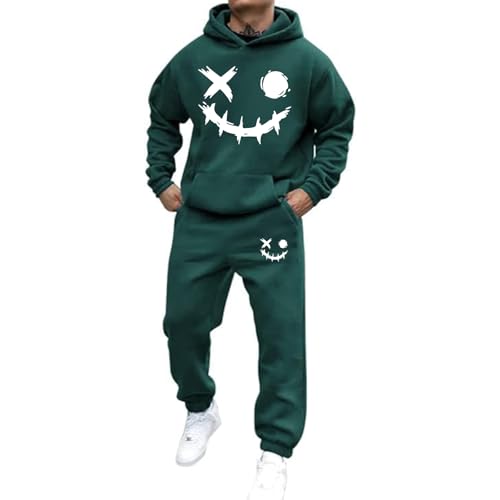 Mfhmom Trainingsanzug Set Herren Damen Horror Tracksuit 2 Teilig Y2k Hoodie und Sporthose Baggy Jogginganzug 2024 Hip Hop Streetwear Sport Freizeitanzug Atmungsaktiv Hausanzug Geschenk Papa Freund von Mfhmom