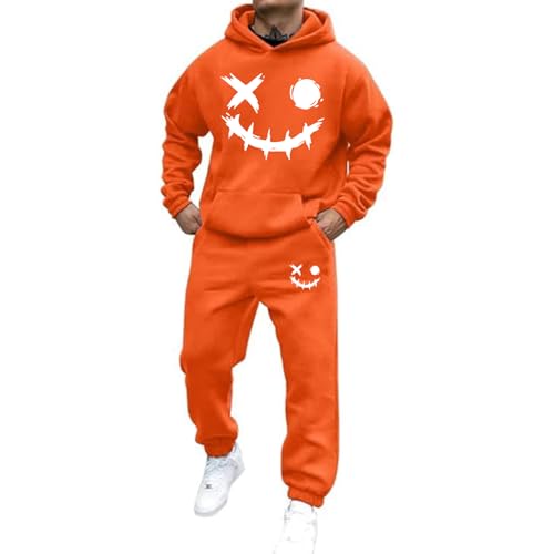 Mfhmom Trainingsanzug Set Herren Damen Horror Tracksuit 2 Teilig Y2k Hoodie und Sporthose Baggy Jogginganzug 2024 Hip Hop Streetwear Sport Freizeitanzug Atmungsaktiv Hausanzug Geschenk Papa Freund von Mfhmom