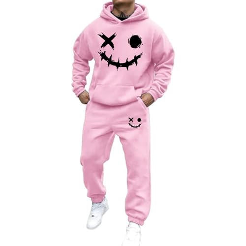 Mfhmom Trainingsanzug Set Herren Damen Horror Tracksuit 2 Teilig Y2k Hoodie und Sporthose Baggy Jogginganzug 2024 Hip Hop Streetwear Sport Freizeitanzug Atmungsaktiv Hausanzug Geschenk Papa Freund von Mfhmom