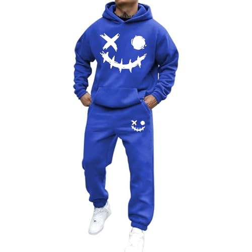 Mfhmom Trainingsanzug Set Herren Damen Horror Tracksuit 2 Teilig Y2k Hoodie und Sporthose Baggy Jogginganzug 2024 Hip Hop Streetwear Sport Freizeitanzug Atmungsaktiv Hausanzug Geschenk Papa Freund von Mfhmom