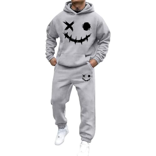 Mfhmom Trainingsanzug Set Herren Damen Horror Tracksuit 2 Teilig Y2k Hoodie und Sporthose Baggy Jogginganzug 2024 Hip Hop Streetwear Sport Freizeitanzug Atmungsaktiv Hausanzug Geschenk Papa Freund von Mfhmom
