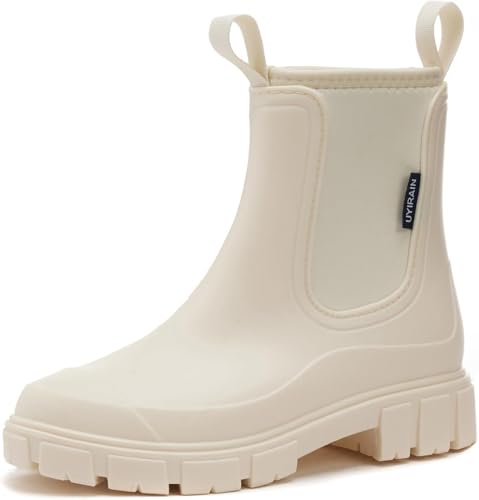 Mfhmom Wasserdicht Gummistiefel Damen Chelsea Anti-Rutsch Atmungsaktiv Boots Mode Halbhohe Regenstiefel Stiefeletten Gartenschuhe Rain Boots Gummistiefeletten mit rutschfest Sohle für Herbst Winter Mfhmom Wasserdicht Gummistiefel Damen Chelsea Anti-Rutsch Atmungsaktiv Boots Mode Halbhohe Regenstiefel Stiefeletten Gartenschuhe Rain Boots Gummistiefeletten mit rutschfest Sohle für Herbst Winter von Mfhmom