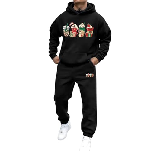 Mfhmom Weihnachts Tracksuit Damen Herren Funny Jogginganzug Sportanzug Hoodie Jogginghose Zweiteiler mit Kordelzug Xmas Trainingsanzug mit Fleece Gefüttert Lounge Set Sport Outfit Casual Hausanzug von Mfhmom
