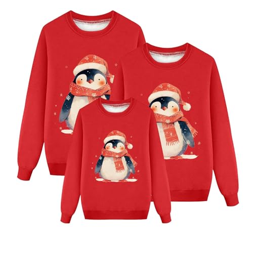 Mfhmom Weihnachtspullover Familie Set Damen Herren Kinder Lustig Reindeer Weihnachtspulli Funny Santa Weihnachts Sweater Christmas Rundhals Unisex Schön Weihnachts Pullover Pärchen Weihnachtsoutfit von Mfhmom