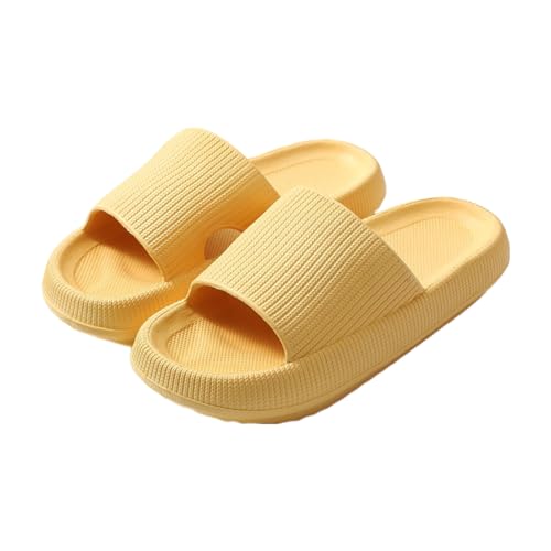 Mfhmom Wolke Hausschuhe für Damen, offen, bequem, Slide, rutschfest, EVA-Kunststoff, ultraweich, Sommersandalen, Strandschuhe, Schwimmbad, Dusche, schnell trocknend, Slippers, gelb, 38/39 EU von Mfhmom