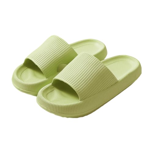 Mfhmom Wolke Hausschuhe für Damen, offen, bequem, Slide, rutschfest, EVA-Kunststoff, ultraweich, Sommersandalen, Strandschuhe, Schwimmbad, Dusche, schnell trocknend, Slippers, grün, 36/37 EU von Mfhmom