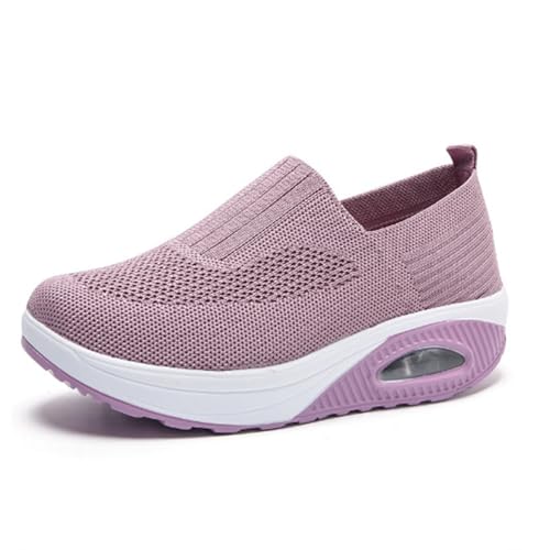 Orthopädische Schuhe für Damen, orthopädische Turnschuhe für Damen, Slip-On-Schuhe mit Luftkissen, Diabetiker-Schuhe für Damen, rutschfest, atmungsaktiv, Sneakers, Rosa, 39 EU von Mfhmom