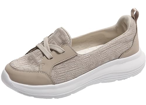 Orthopädische Turnschuhe für Damen | Orthopädische Schuhe für Damen | Rutschfeste Schuhe mit Fußgewölbestütze | Sportschuhe | Freizeitschuhe | Outdoor Fitness Gym Walking, beige, 42 EU von Mfhmom