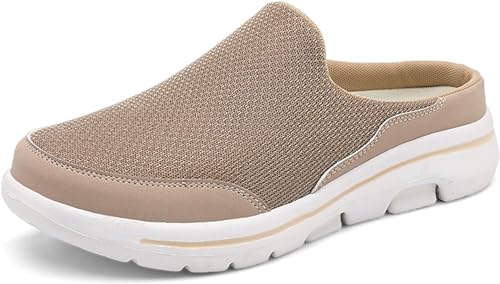 Slip-On Clogs Damen & Herren Leichte Schuhe Offene Rückseite Bequeme Wanderschuhe Atmungsaktive Leichte Hausschuhe Geschlossene Zehe Hausschuhe, braun, 39 EU von Mfhmom