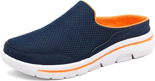 Slip-On Clogs Damen & Herren Leichte Schuhe Offene Rückseite Bequeme Wanderschuhe Atmungsaktive Leichte Hausschuhe Geschlossene Zehe Hausschuhe, dunkelblau, 46 EU von Mfhmom