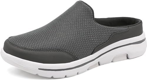 Slip-On Clogs Damen & Herren Leichte Schuhe Offene Rückseite Bequeme Wanderschuhe Atmungsaktive Leichte Hausschuhe Geschlossene Zehe Hausschuhe, dunkelgrau, 39 EU von Mfhmom