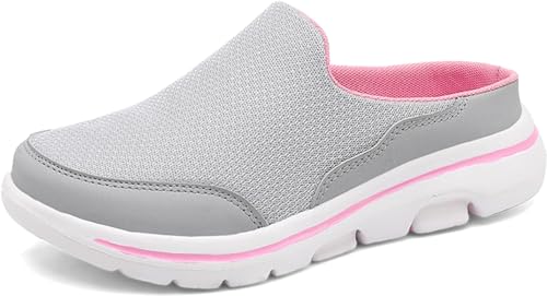 Slip-On Clogs Damen & Herren Leichte Schuhe Offene Rückseite Bequeme Wanderschuhe Atmungsaktive Leichte Hausschuhe Geschlossene Zehe Hausschuhe, hellgrau, 35 EU von Mfhmom