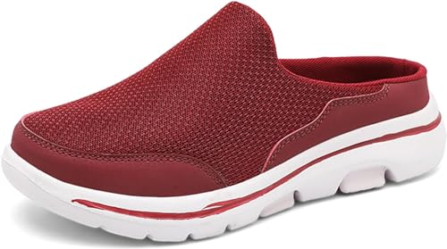 Slip-On Clogs für Damen & Herren Leichte Schuhe Offene Rückseite Bequeme Wanderschuhe Atmungsaktive Hausschuhe Leichte Hausschuhe Mit Geschlossener Zehe (Rot,41), rot, 41 EU von Mfhmom