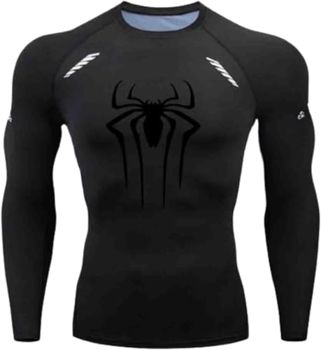 Spider Print Kompressionsshirt Herren Langarm Weiß, Enganliegendes Funktionsshirt Schnell Trocknend Langärmeliges Fitnessshirt Männer Atmungsaktiv Sportshirt Laufshirt für Sport Laufen Fitness Gym Spider Print Kompressionsshirt Herren Langarm Weiß, Enganliegendes Funktionsshirt Schnell Trocknend Langärmeliges Fitnessshirt Männer Atmungsaktiv Sportshirt Laufshirt für Sport Laufen Fitness Gym von Mfhmom