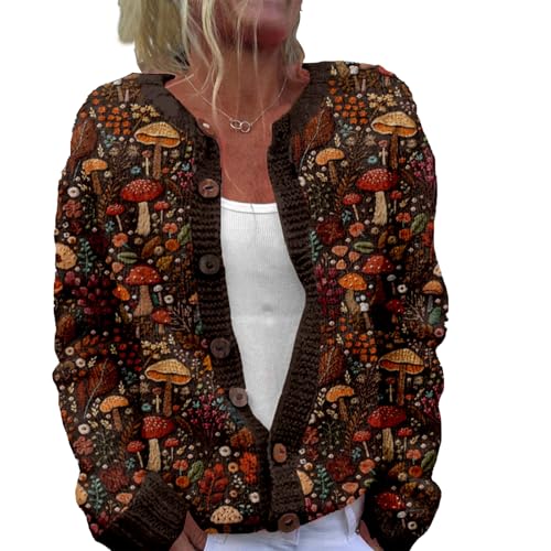 Strickjacke Damen Elegante Herbst Winter Kurz Cardigan 3D Digital Bedruckte Strickcardigan Front Button Strickcardigan mit Knöpfen Ugly Sweater Pullover Weihnachtspullover Gemustert Strickpullover Strickjacke Damen Elegante Herbst Winter Kurz Cardigan 3D Digital Bedruckte Strickcardigan Front Button Strickcardigan mit Knöpfen Ugly Sweater Pullover Weihnachtspullover Gemustert Strickpullover von Mfhmom