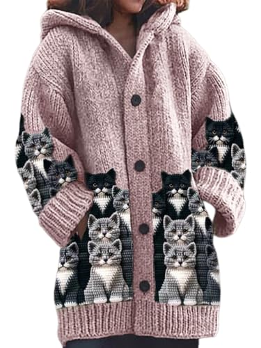 Strickjacke Damen Winter Sweaters Weihnachtes Steppjacke Grobstrick mit Kapuze Cardigan 3D Digital Bedruckte Sweaterjacke Alpaka Lang Strickpullover Kapuzenjacke Sweatshirt Warm Grobstrickpullover Strickjacke Damen Winter Sweaters Weihnachtes Steppjacke Grobstrick mit Kapuze Cardigan 3D Digital Bedruckte Sweaterjacke Alpaka Lang Strickpullover Kapuzenjacke Sweatshirt Warm Grobstrickpullover von Mfhmom