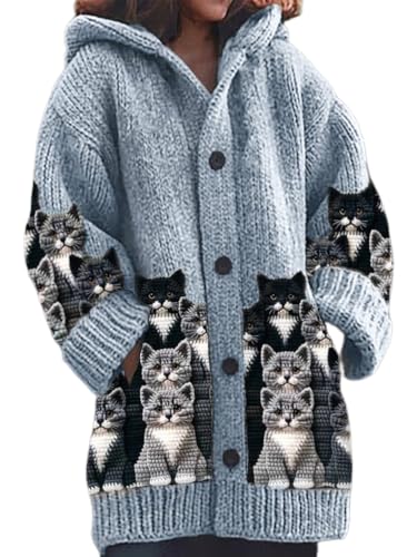 Strickjacke Damen Winter Sweaters Weihnachtes Steppjacke Grobstrick mit Kapuze Cardigan 3D Digital Bedruckte Sweaterjacke Alpaka Lang Strickpullover Kapuzenjacke Sweatshirt Warm Grobstrickpullover Strickjacke Damen Winter Sweaters Weihnachtes Steppjacke Grobstrick mit Kapuze Cardigan 3D Digital Bedruckte Sweaterjacke Alpaka Lang Strickpullover Kapuzenjacke Sweatshirt Warm Grobstrickpullover von Mfhmom