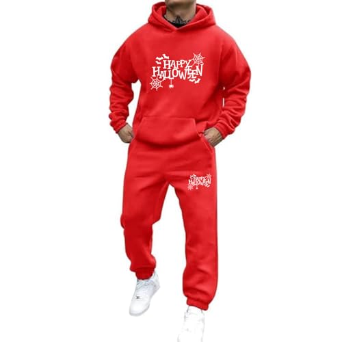 Mfhmom Trainingsanzug Set Herren Damen Horror Tracksuit 2 Teilig Y2k Hoodie und Sporthose Baggy Jogginganzug 2024 Hip Hop Streetwear Sport Freizeitanzug Atmungsaktiv Hausanzug Geschenk Papa Freund von Mfhmom