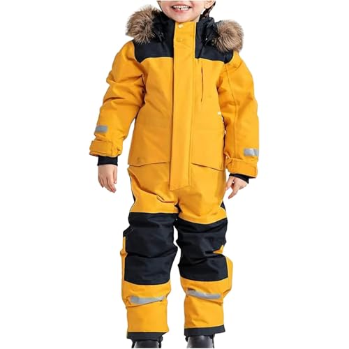 Unisex Kinder Schneeanzüge Verdickt Warm Skianzug Winter Warme Jungen Skianzüge Wasserdicht Winddicht Skioverall Winteranzug Mädchen Outdoor Thermo Schnee Regenbekleidung Wasserdichte Kinderset von Mfhmom