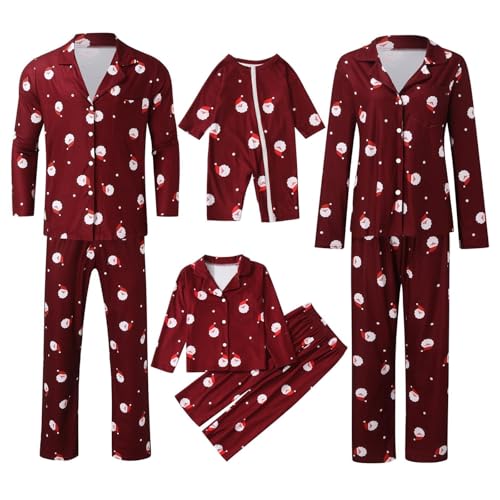 Weihnachts Pyjama Familie Set, Kuschelig Matching Schlafanzug Damen Herren Partner Baumwolle Christmas Pyjama Kinder Jungen Mädchen Familie Pyjamas Set Weihnachten Nachtwäsche Set von Mfhmom