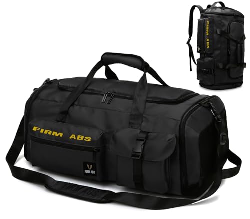 Mfinesun 3-in-1 Turnbeutel für Damen und Herren, 65 l, große Kapazität, Reisetasche, wandelbarer Rucksack, Wochenendtasche, Übernachtungstasche mit Schuhfach und Trocken- und Nass-Trennung, Schwarz Mfinesun 3-in-1 Turnbeutel für Damen und Herren, 65 l, große Kapazität, Reisetasche, wandelbarer Rucksack, Wochenendtasche, Übernachtungstasche mit Schuhfach und Trocken- und Nass-Trennung, Schwarz von Mfinesun