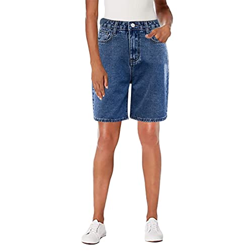 Mguotp Jeans Shorts Damen Knielang Zerrissen Sommer Sexy Frauen Kurze Hose Denim Stretch Grosse Grössen Mode Casual Lose Jeansshorts Bermuda Übergröße Strandshorts Hotpants von Mguotp