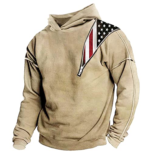 Mguotp Weißer Pullover Herren Hoodie Herren Schwarz Herren Weihnachtspulli Hässlich mit Kapuze Hoody Pullover Lange Ärmel Jumper J1 von Mguotp