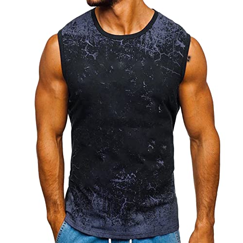 Tank Top Fitness Men's Sleeveless Muscle Shirt Gym Workout Sports Bodybuilding Stringer Muscle T-Shirt Men's tank top, T-shirt, crew neck, sleeveless, plain undershirt, A01 von Mguotp