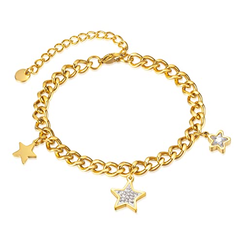 Mgutillart Modisches Edelstahl-Stern-Glieder-Armband, Edelstahl, Kein Edelstein von Mgutillart