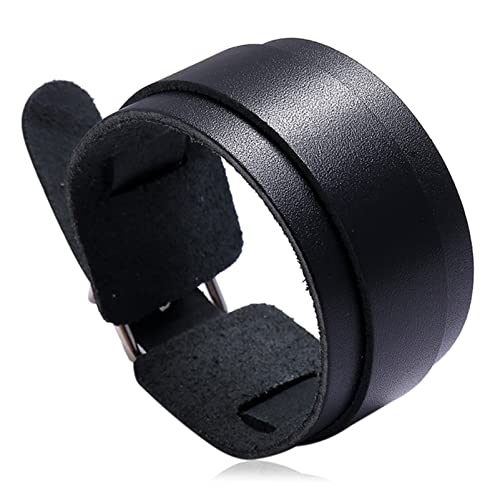 Mgutillart Punk Gürtelschnalle Manschette Armband Breit Leder Handgelenk Armband Metall Kein Edelstein von Mgutillart