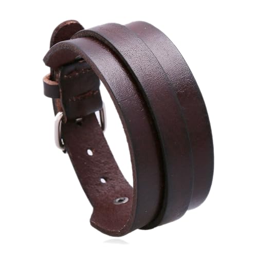 Mgutillart Punk Vintage Legierung Gürtelschnalle Armband Verstellbare Leder Armmanschette Armband, Kein Edelstein von Mgutillart