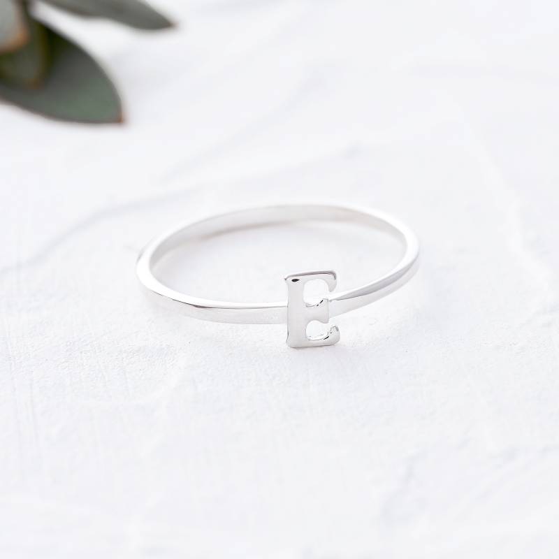 Benutzerdefinierte Anfangsring | Buchstabenring Personalisierte Ring Rose Gold Initial 925 Silber Schmuck von MhohoAndCo