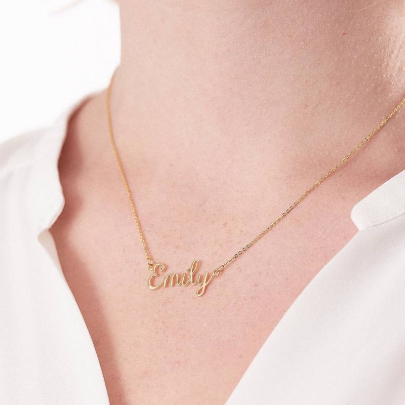 Personalisierte Gold Namenskette | Benutzerdefinierte Kursive Personalisierter Brautschmuck Name Schmuck - Schriftart #4 von MhohoAndCo