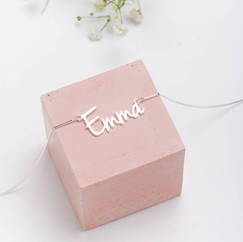 sterling Silber Namenskette | Personalisierte Benutzerdefinierte Name Schmuck Uk Halskette Beliebiger von MhohoAndCo