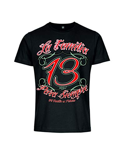 LA Familia ORIGINAL MI Familia ES Primero T-Shirt, Farbe SCHWARZ ODER Weiss (XXL, Schwarz) von Mi Barrio