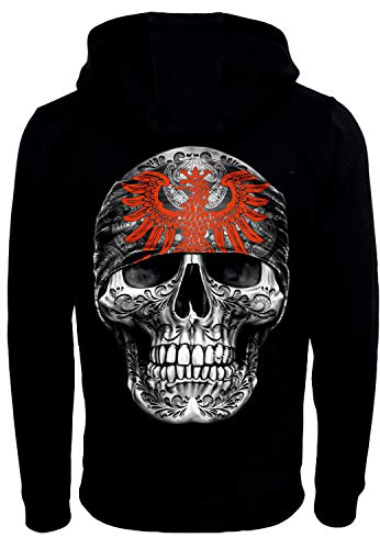 Mi Barrio, Frankfurt, Herren, Zipper Hooded, Art Skull, Bandanna Collection, Schwarz mit Skull, 3XL von Mi Barrio