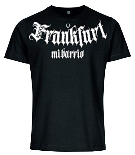 Mi Barrio, La Familia Frankfurt Casual Herren T-Shirt in schwarz, weiß, rot, grau und Camouflage (Schwarz, L) von Mi Barrio