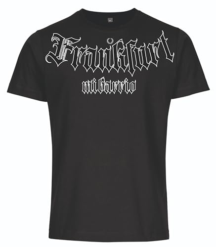 Mi Barrio, La Familia Frankfurt Herren T-Shirt Schwarz auf Schwarz (5XL) von Mi Barrio