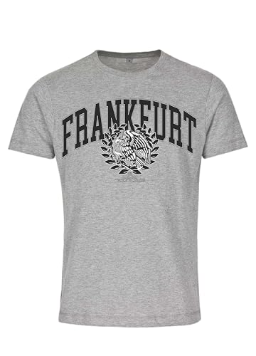 Mi Barrio Herren T-Shirt Frankfurt, Frankfurt T-Shirt, Mexican Shirt, Frankfurt am Main, Fanshirt, Funshirt, Größe S-5XL (DE/NL/SE/PL, Alphanumerisch, XL, Regular, Regular, grau) von Mi Barrio