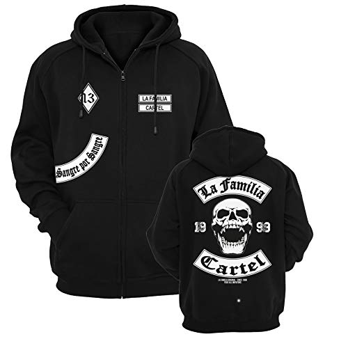 Mi Barrio La Familia Original Hoodie Zipper Jacke Mc13, schwarz (4XL) von Mi Barrio