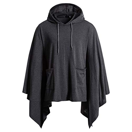 Herren Halloween Weihnachtsmantel Herbst und Winter Neue Urlaubsjacke große Kapuzenpullover einfarbig Spieljacke Cosplay Kostüm leichtes langärmeliges Kapuzenoberteil lockerer Hoodie mit Taschen von Mi Manchi