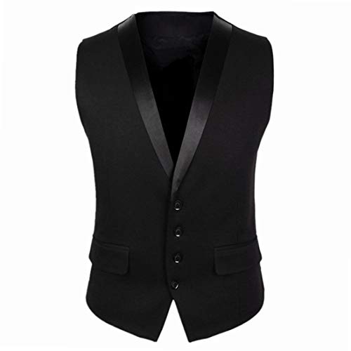 Herren Weste Lässig Revers Weste Business Mit Tasche Für Hochzeit/Party Neu Schlank Anzugkragen Schlanke Kleine Weste Koreanische Anzugweste Jacke V-Ausschnitt Button-down Formale Einreiher Hochzeit von Mi Manchi