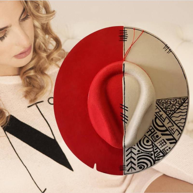 Hochwertiger Outback Woll-Filzhut Rot - Fedora | Personalisierbar Handgefertigter Hut Frauen Und Männer Geschenkidee von MiBoStoreVonMike