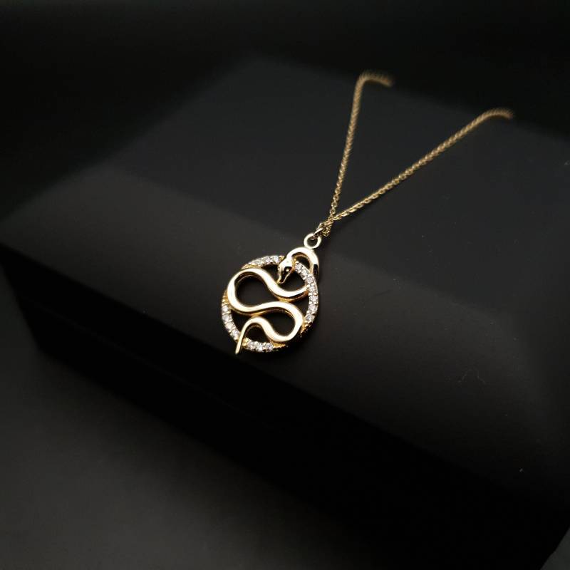 18K Gold Anhänger Schlange Symbol Des Glücks von MiDGold750