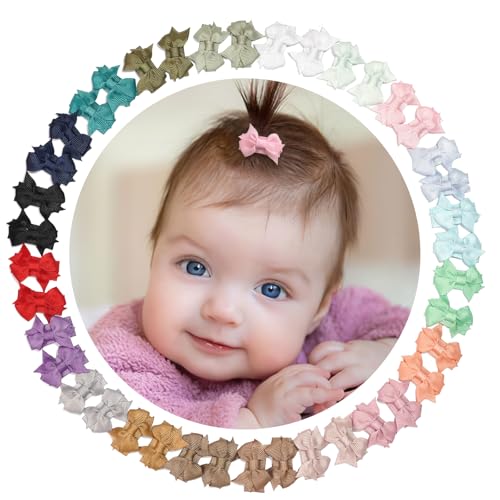 MiDoDo 40pcs 1.4 Zoll Baby Mädchen Haarspangen, Voll gefütterte Haarspangen für Babys Kinder Kleinkinder Geschenke in Paaren von MiDoDo